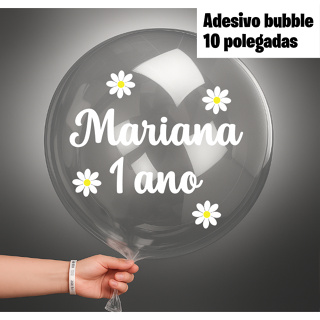🌸 Kit Adesivo Vinil para Balão 10" | Centro de Mesa Jardim das Margaridas | Personalizado com nome e idade 🌸 em Oferta na Shopee