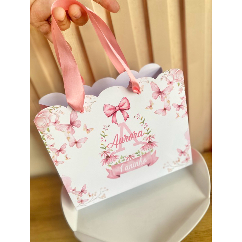 30 Sacolinhas Premium Personalizada para festa jardim das borboletas - bolsinha personalizada - lembrancinha