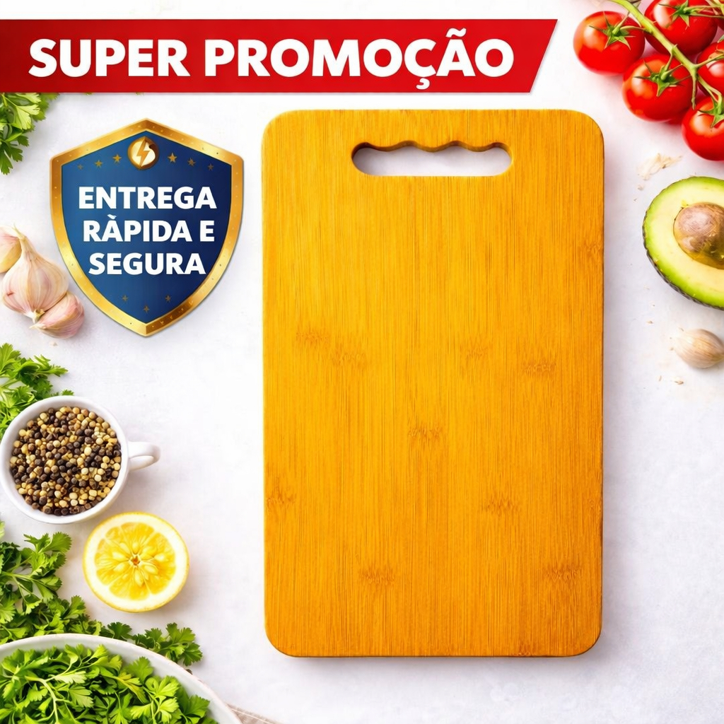 Tábua de Carne Cozinha MDF 29x19cm Reforçada – Aproveite Hoje Prática Resistente Essencial Petisco em Oferta na Shopee