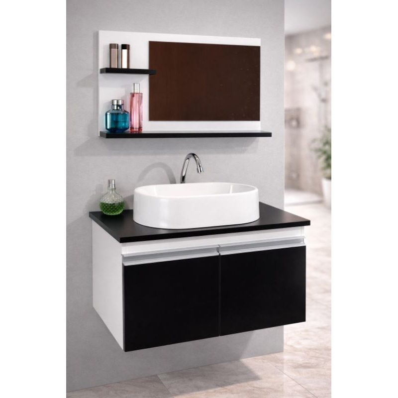 ESSE KIT JÁ ENTREGAMOS MONTADO - Kit Gab. Banheiro 60cm Suspenso Premium Com Espelheira e Cuba Luxo