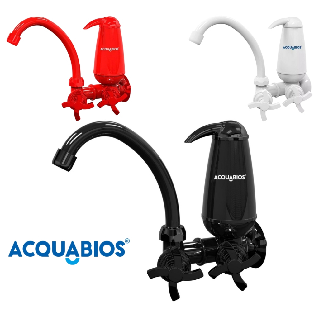 Torneira Cozinha de Parede com Filtro Bica Móvel Colors E05 Acquabios Preta / Vermelha / Branca
