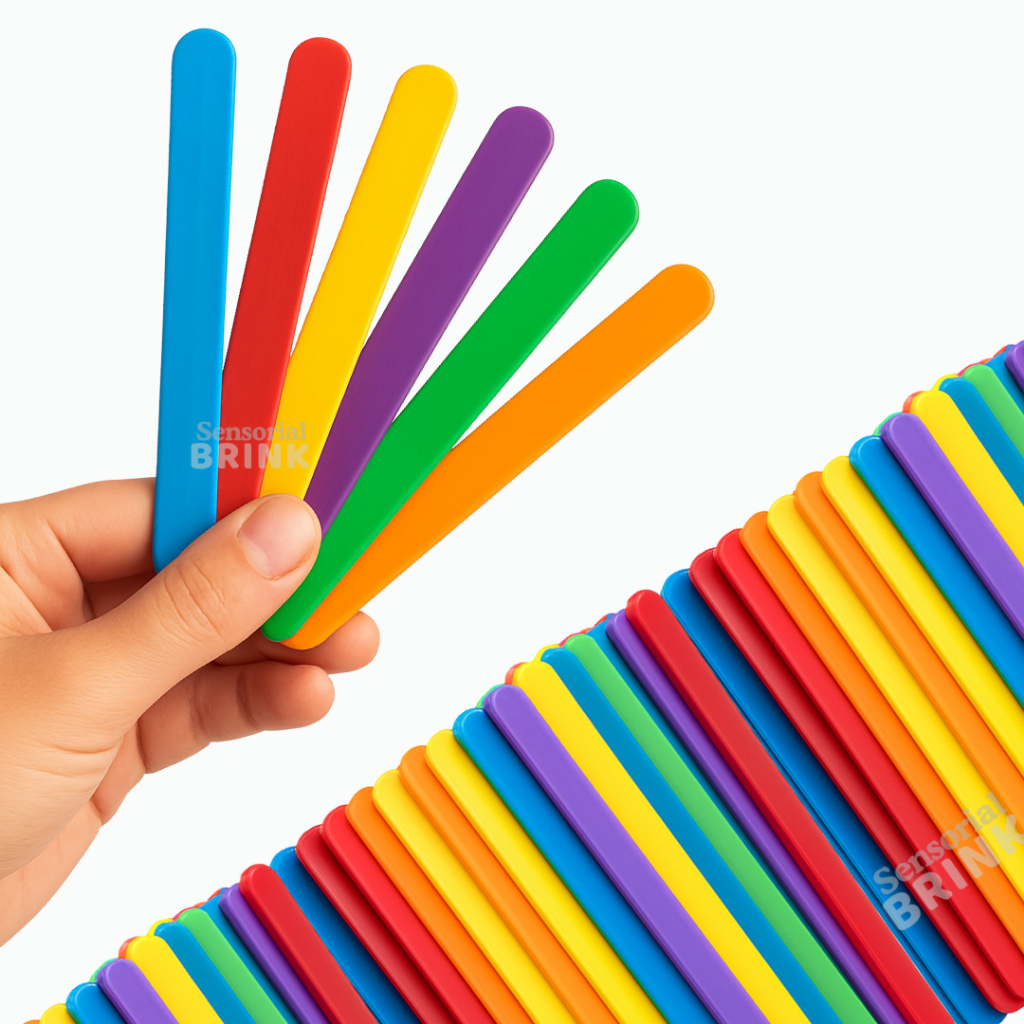 Kit Para Aprendizagem Com Palitos de Plastico Picole Brinquedo menino e menina Aprendizagem Educacional Pedagógico TDH em Oferta na Shopee