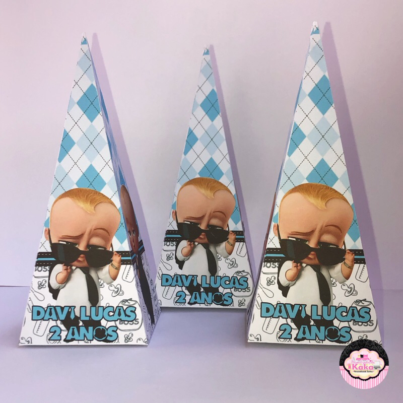 Caixa Pirâmide Personalizada Simples | Lembrancinha Personalizada | Festa Infantil | Papelaria Personalizada | 10 unid