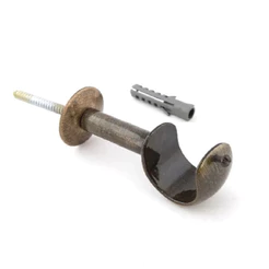 Suporte Varão Haste Cortina Fino 19mm Marrom Imbuia Ou Branco 1 Unidade