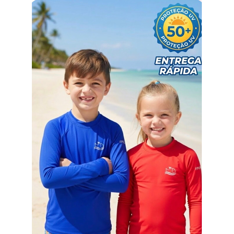 Camisa Térmica Infantil menina e menino proteçao UV50
