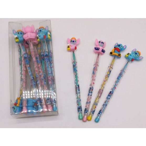 Lapiseira Fofa do Stitch Troca Ponta - Kits de 4/8/12 - Papelaria Fofa - Material Escolar Kawaii - Presentes em Oferta na Shopee