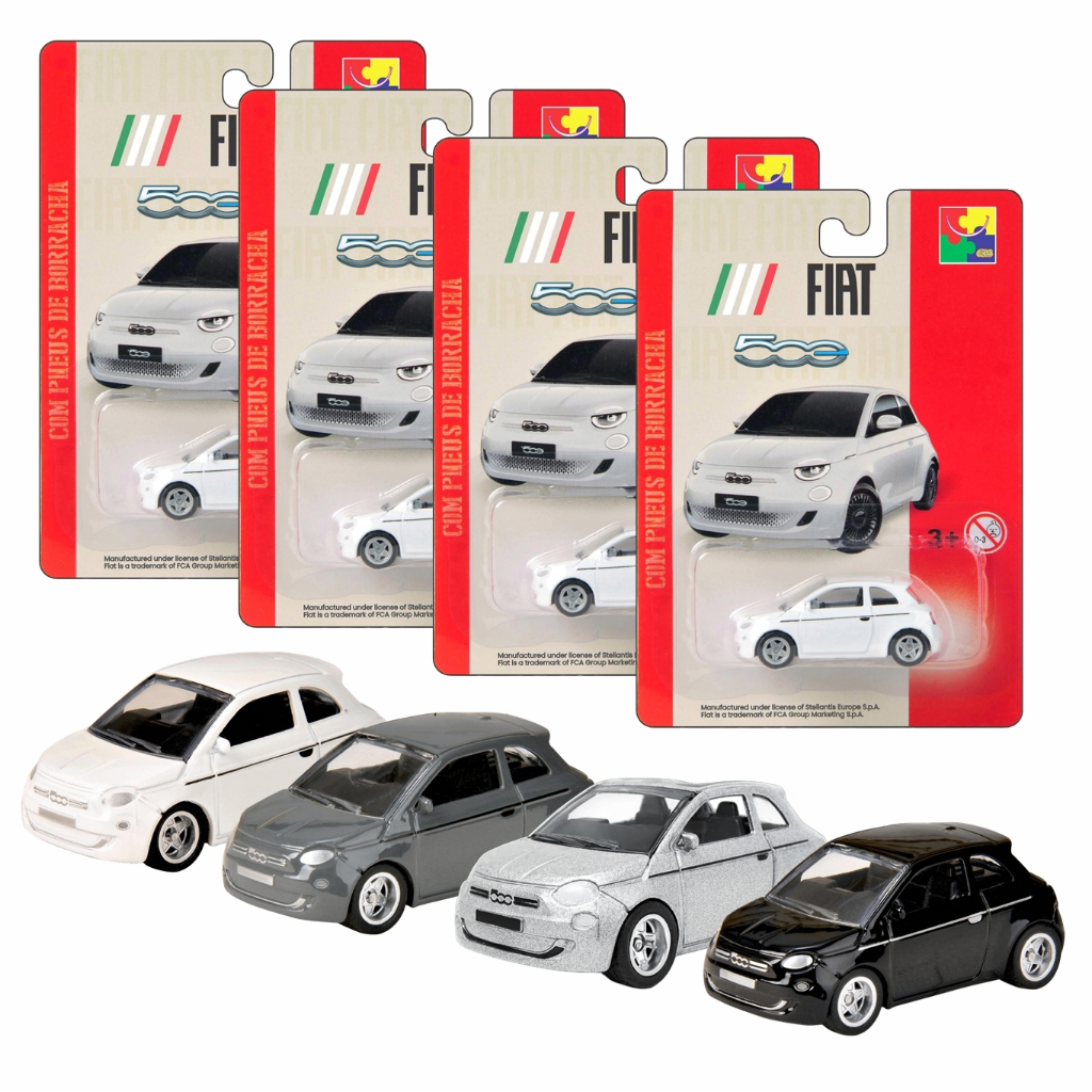Miniatura Fiat 500 Pneus Borracha 1/64 em Oferta na Shopee