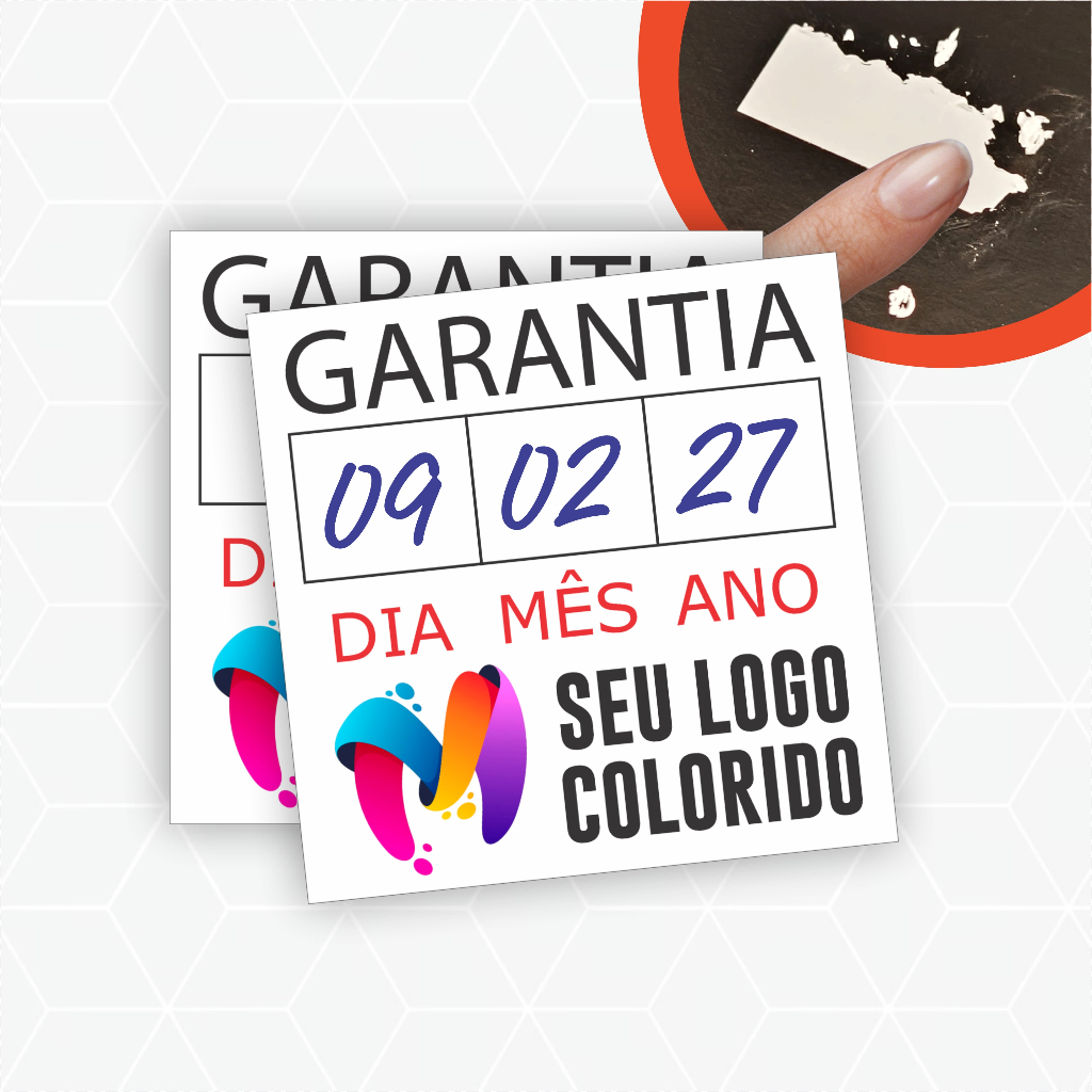 400 Etiquetas Lacre Casca de Ovo destrutível Garantia de Produtos e Manutenção 1x1cm em Oferta na Shopee