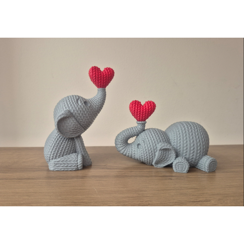 Elefante love com coração 11cm