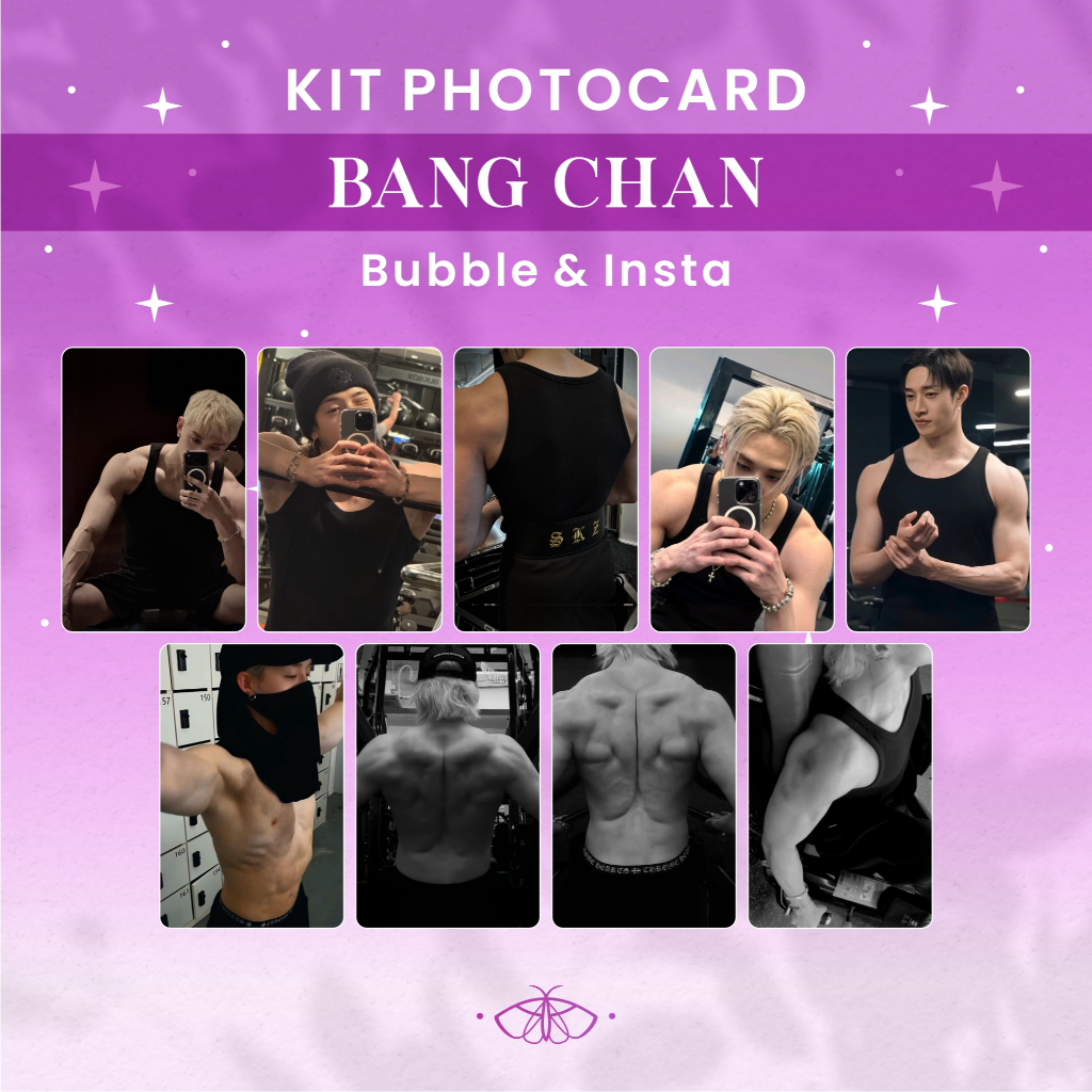 Photocard BANG CHAN Bubble & Insta Photos • Stray Kids • Bahng Christopher Chan • Frente e Verso • K-pop Fanmade, STAY