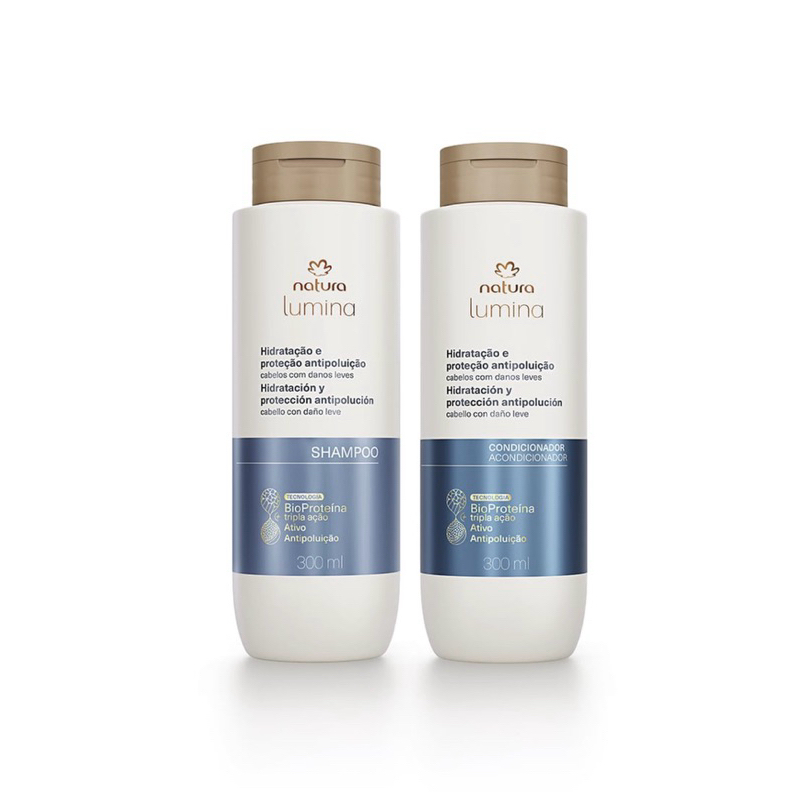 kit Lumina Shampoo + Condicionador Hidratação e Proteção Antipoluição. Natura