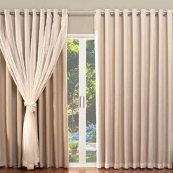 Cortina Blackout Tecido Com Voil Liso 4,00X2,70 -Para Sala Quarto
