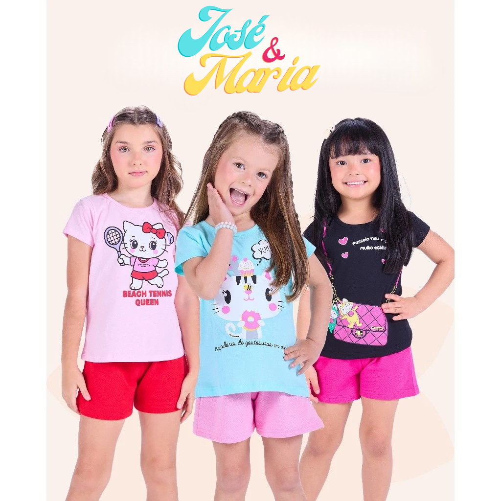 Kit Sortido de 4 ou 10 Peças de Roupas Infantil Menina Kit com Conjuntos de Roupa Infantil Menina Verão Feminino Bebê