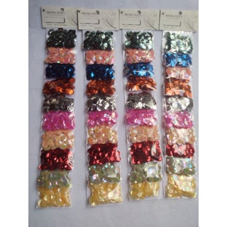 Cartelas com 10 cores de Paetês Lantejoulas 7mm sextavadas com furo central - 30g em Oferta na Shopee