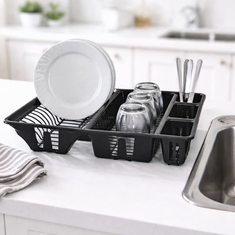 Escorredor de Louça Grande com Porta Talheres e Copos – Organizador para Pia Resistente e Moderno em Oferta na Shopee