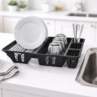 Escorredor de Louça Grande com Porta Talheres e Copos – Organizador para Pia Resistente e Moderno em Oferta na Shopee