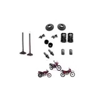 válvula admissão escape XR 200 nx cbx 200 Strada + 2 prato + 2 guia + 4 chaveta + 2 retentor