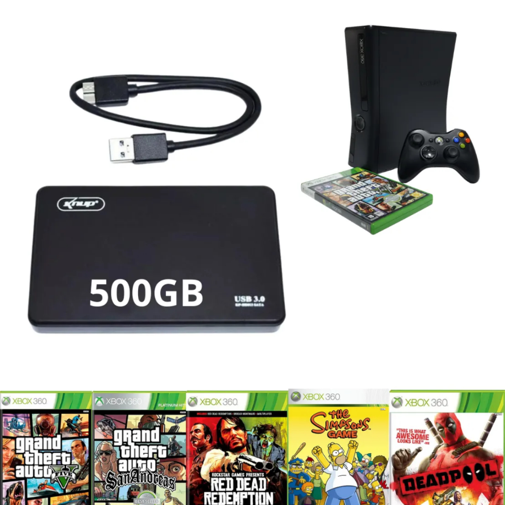 Hd Externo Com Exploit Rock band Para Xbox 360 De 120Gb a 1TB