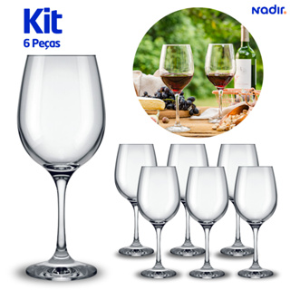 Jogo de Taça Vinho Água Barone 490 ml Nadir Kit 6 Unidades em Oferta na Shopee