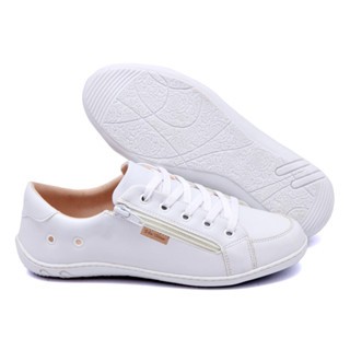 Tênis Sapatênis Casual Branco Feminino Confortavél