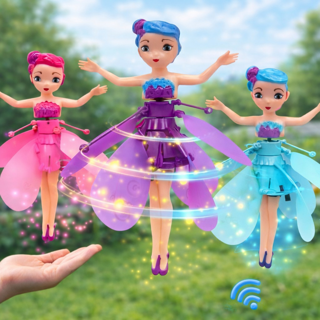 Boneca Fada Voadora com Sensor de Mão e luz de led - Brinquedo Drone Fadinha Mágica em Oferta na Shopee