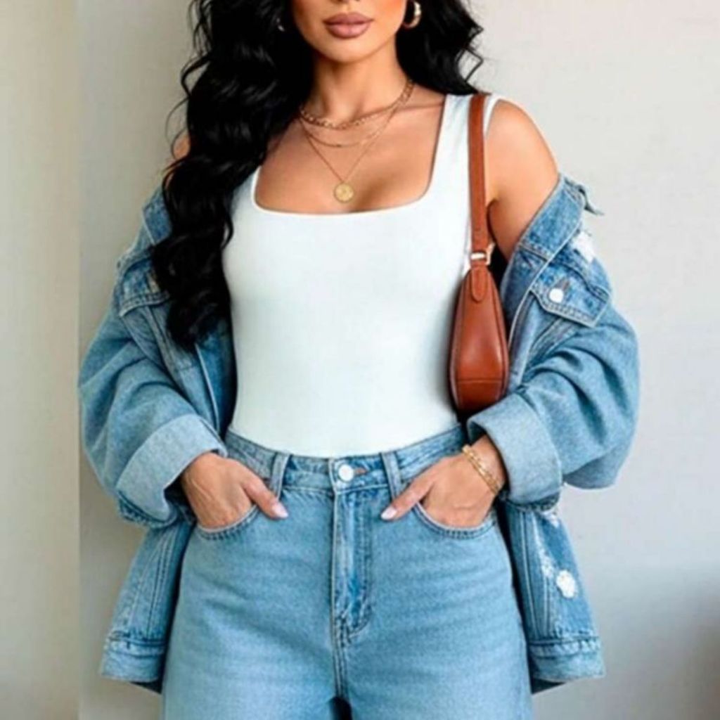 QUADRADO Body Feminino Regata Alcinha Liso Forrado Suplex Casual em Oferta na Shopee