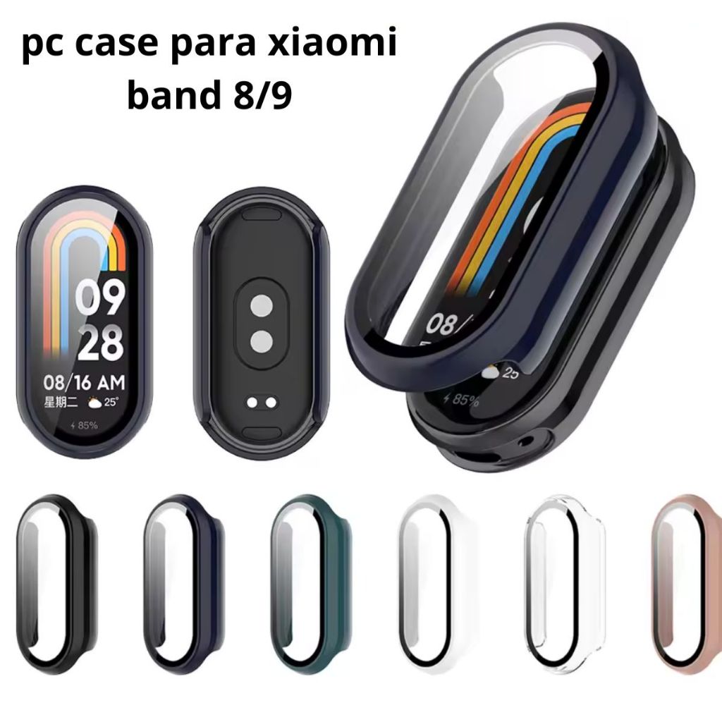 Capa de PC Case Bumper Protetor Tela 360 Para Xiaomi Mi Band 8/9