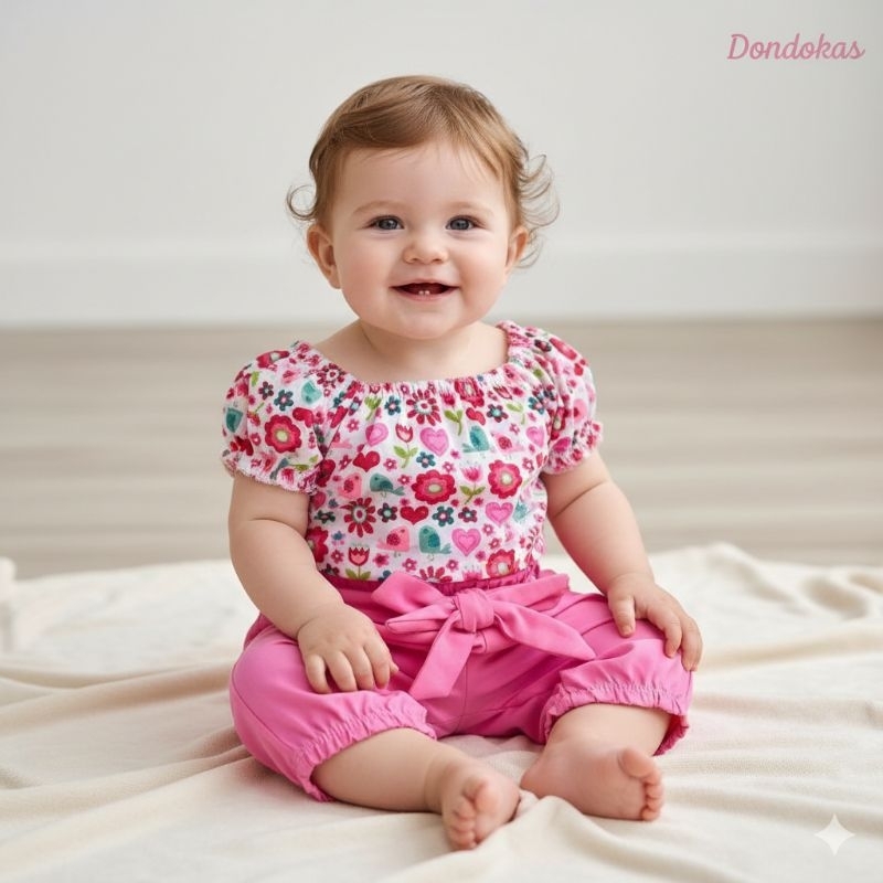 Conjunto Bebê Cropped  Ciganinha e Calca Capri Roupa para Bebê Menina em Oferta na Shopee