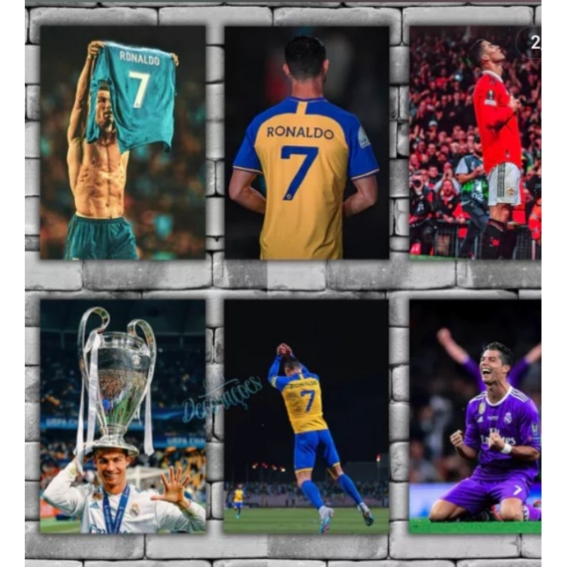 Kit 6 adesivo de caderno Cristiano Ronaldo qualidade excelente decoração para seu caderno