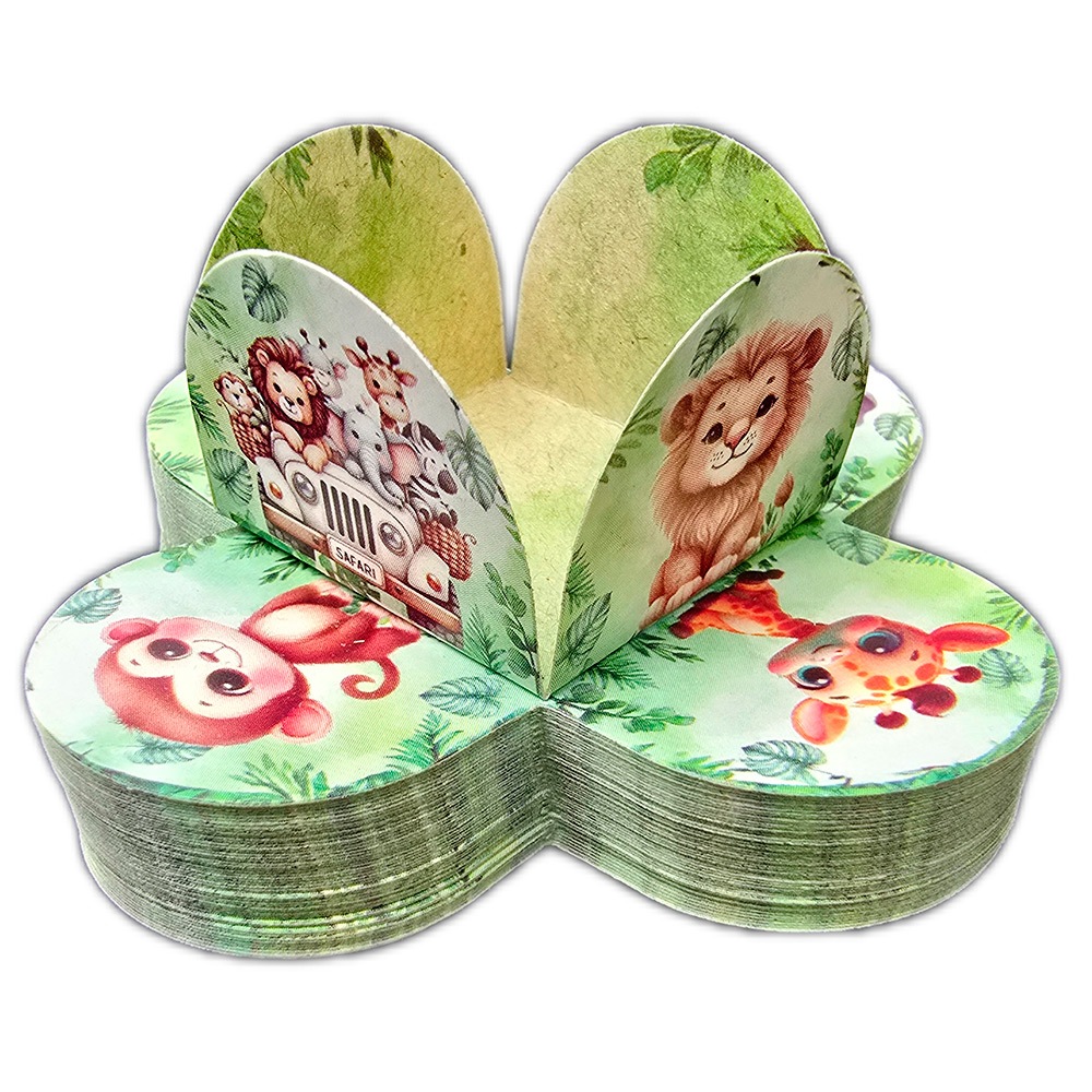 50 Safari Candy Aquarela Forminhas 4 Pétalas Bichos Festa Papel Cartão 200G Alto Brilho em Oferta na Shopee