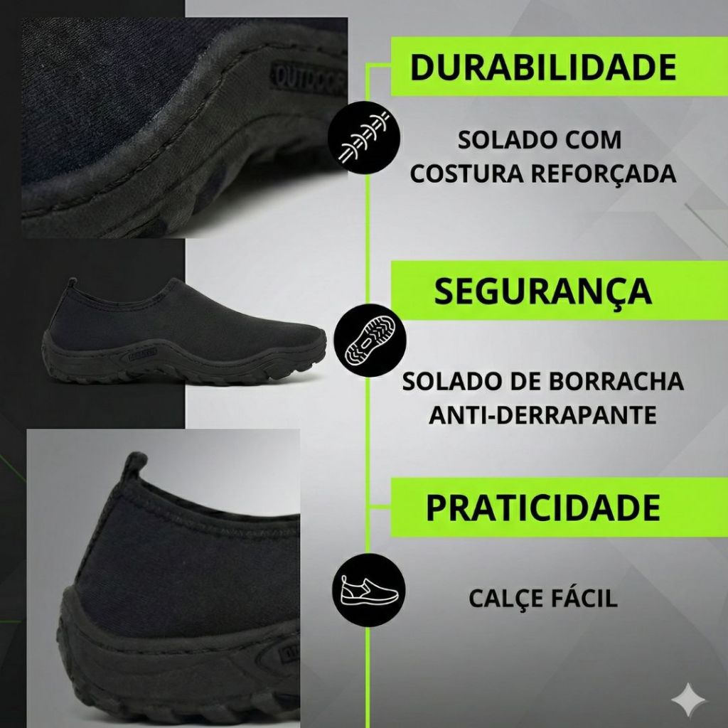 Sapatilha Híbrida Nautica Aquática Tênis Anfíbio Unissex Neoprene Seca Rápido Antiderrapante Praia Pesca Camping