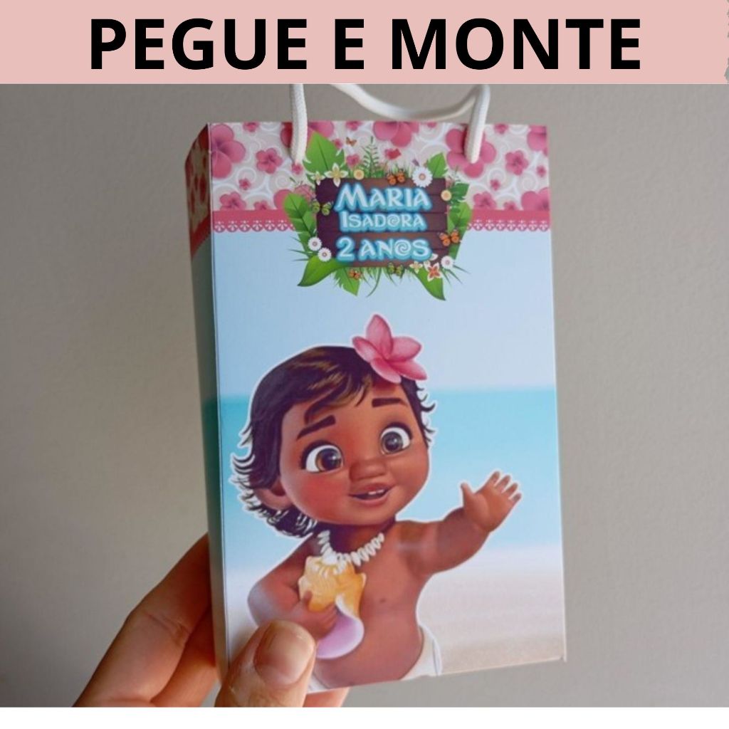 PEGUE E MONTE - Sacolinha Personalizada MOANA BABY lembrancinha de festa  / aniversário MOANA / sacolinha surpresa