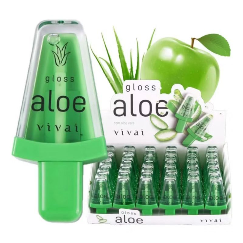 Gloss brilho Aloe Vera Lip Balm muda de cor com a temperatura, hidrata, dá brilho, é à prova d’água e de longa duração