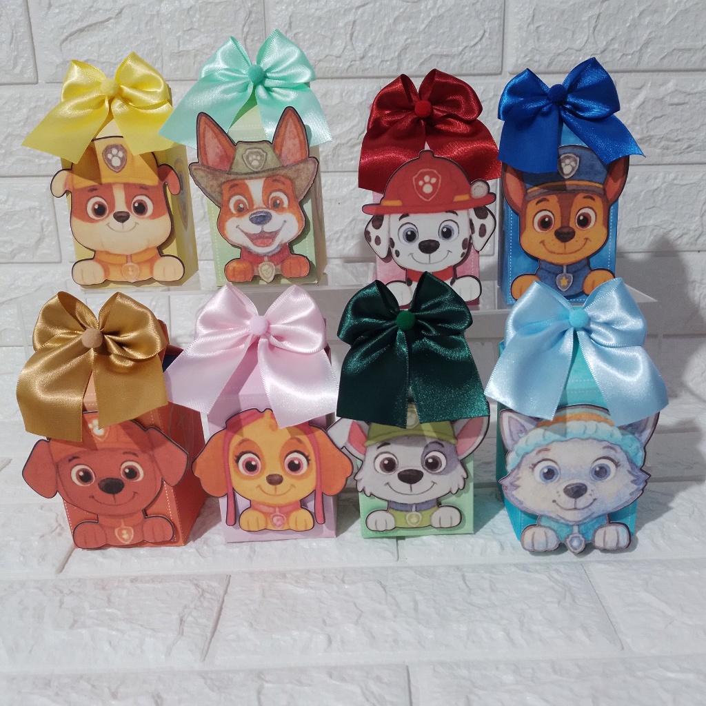 PEGUE E MONTE PATRULHA CANINA AQUARELADA-LEMBRANCINHA PERSONALIZADA-LEMBRANCINHA DE ANIVERSÁRIO-CAIXINHAS PERSONALIZADAS