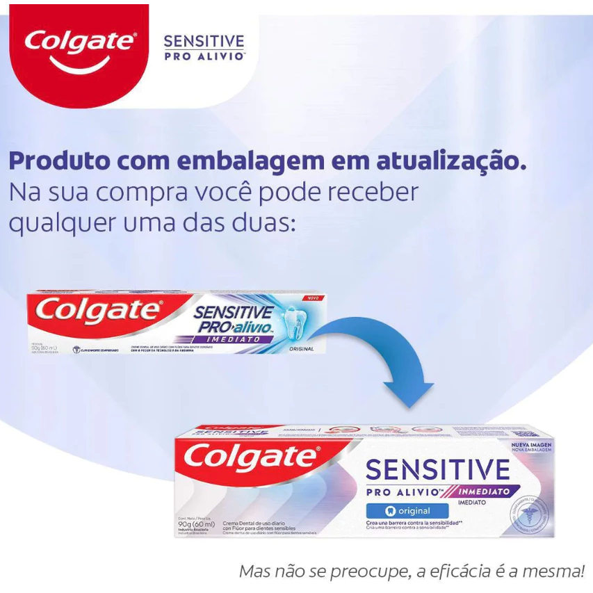 Creme Dental Para Sensibilidade Colgate Sensitive Pro-Alívio Imediato Original 90g