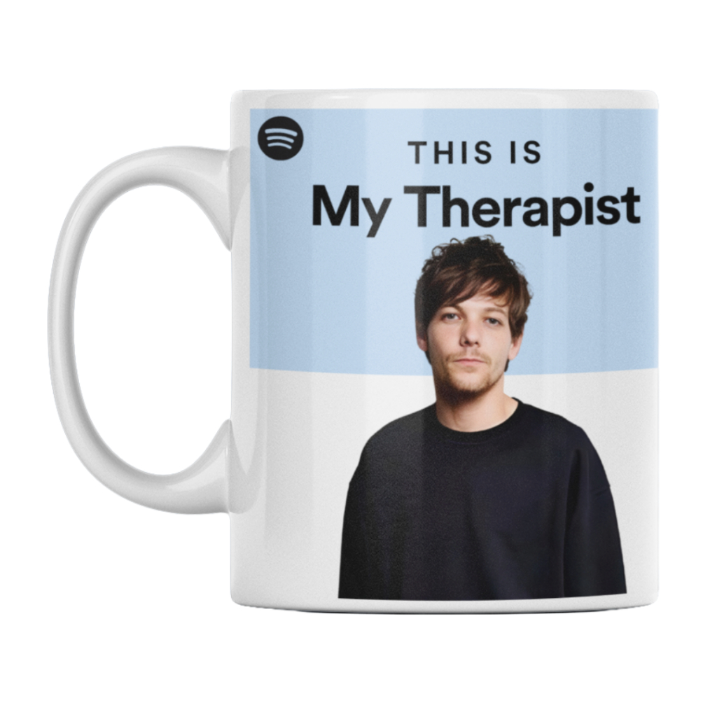 Caneca Cerâmica Fã Playlist Meu Terapeuta Louis Tomlinson