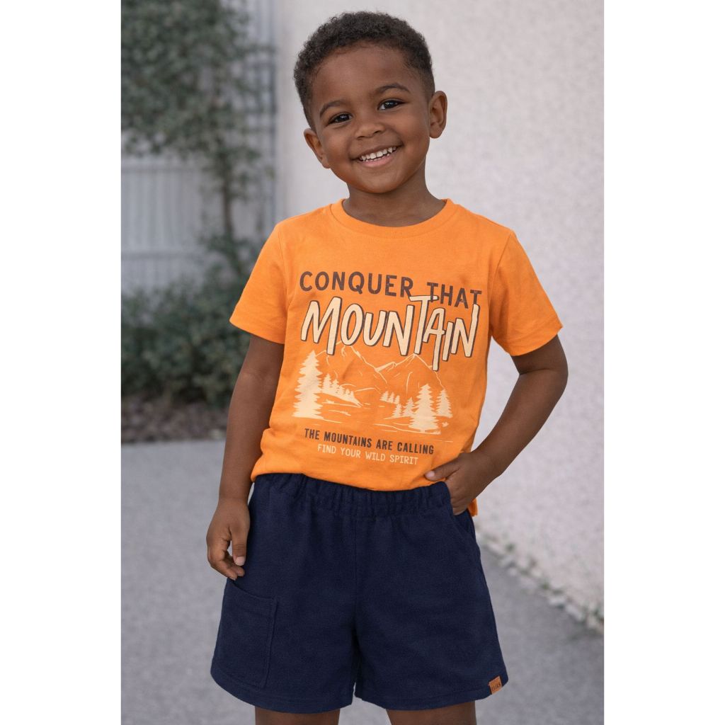 Conjunto menino menino, Camiseta manga curta,  Bermuda moletinho