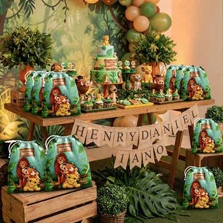 10 sacolinhas personalizada tecido REI LEÃO para lembrancinhas de festa de aniversario 30cmx20cm em Oferta na Shopee