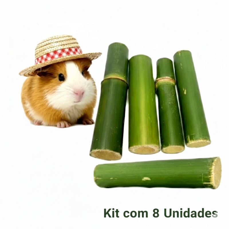 brinquedo Bambú Natural Para Roedores Porquinho Da India Hamster coelho 08 unid envio imediato