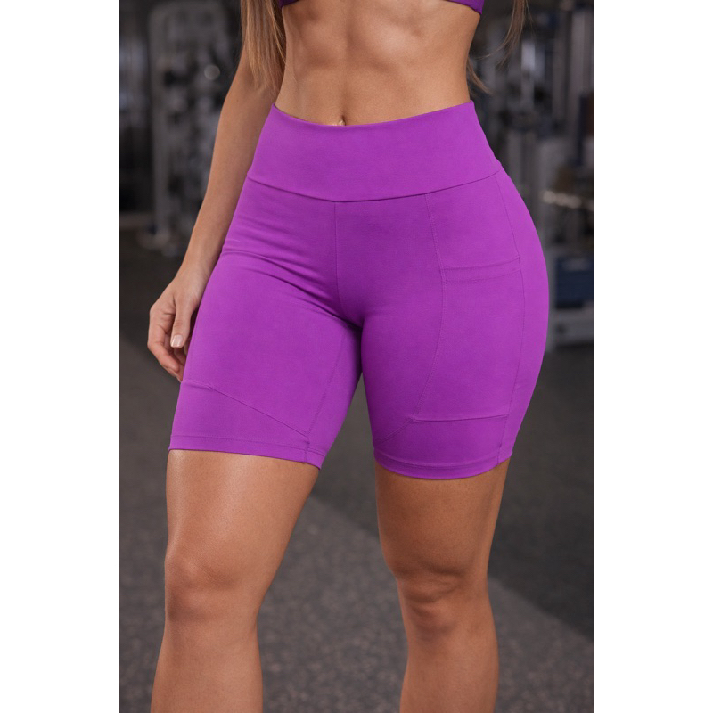 Bermuda Ciclista Fitness Feminina Poliamida com Bolso | Zero Transparência | Cintura Alta | Bermuda de Corrida