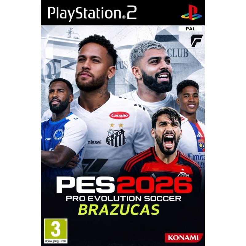 PES 2026 Atualizado - PS2 / Play2 - Gabriel no Santos , Gerson no Cruzeiro, L.Paqueta no Flamengo e Endrick no Lyon ...