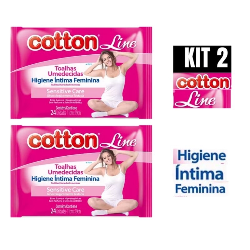Toalhas Umedecidas Íntimo Kit C/ 2 Pacotes 24 Unid. Cada