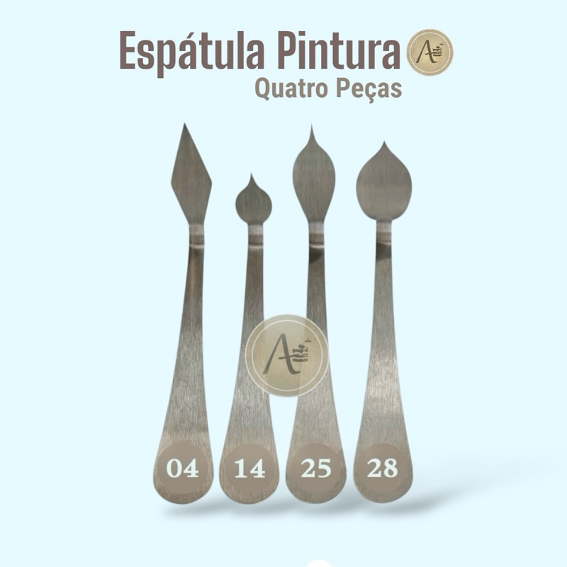 kit Espátula Pintura Artística Textura Decoração Confeiteira Bolo