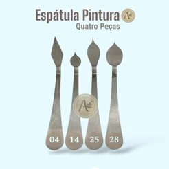kit Espátula Pintura Artística Textura Decoração Confeiteira Bolo