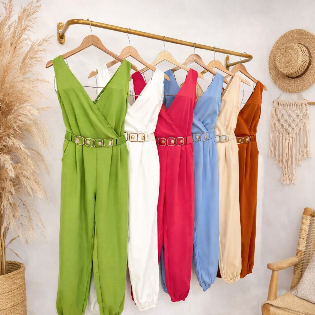 Macacão Alfaiataria, macacão importado com cinto