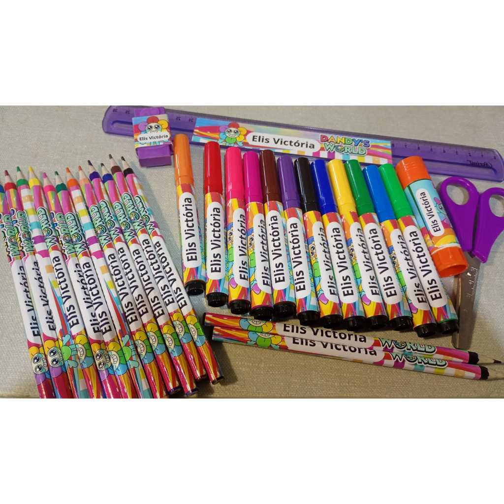 Material Escolar Personalizado DANDY_S WORLD em Oferta na Shopee