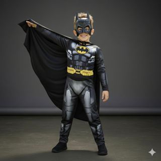 Fantasia Infantil Menino Batman Longa Com Enchimento Capa E Máscara  De Plástico Herói em Oferta na Shopee