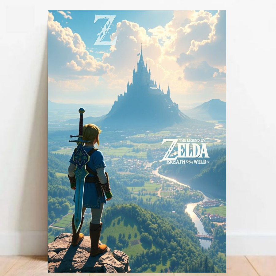 Quadro Placa decorativa Geek Gamer The Legend of Zelda nintendo video games Arte Poster A2 022