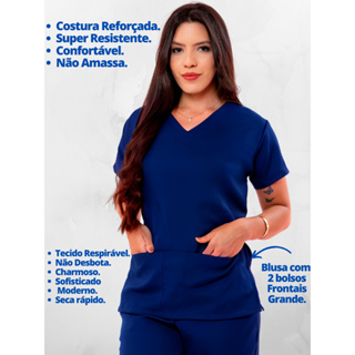 Blusa Bata Acinturada Pijama Cirurgico Scrub Hospitalar em Oferta na Shopee