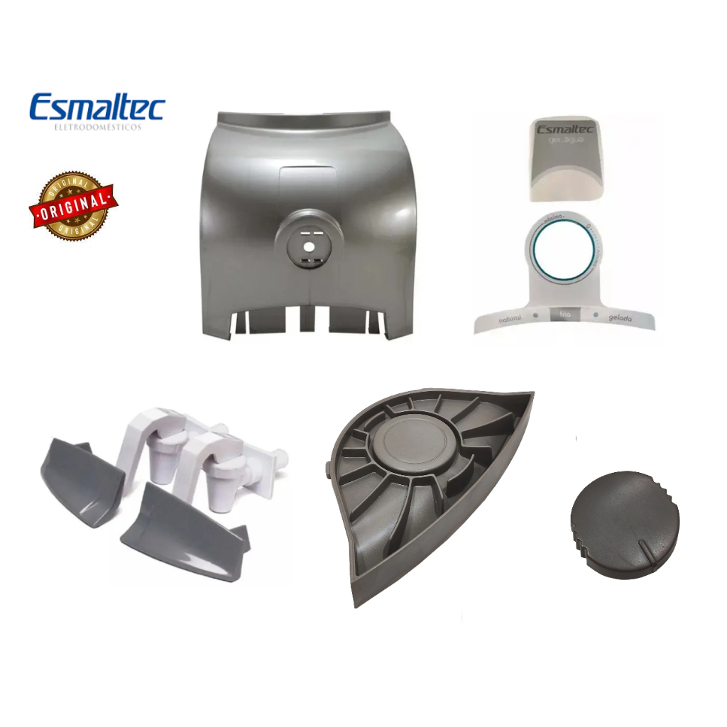 Kit Frente Bebedouro Esmaltec EGM30 Original Adesivo Furador Pingadeira Botão Gabinete Mangote